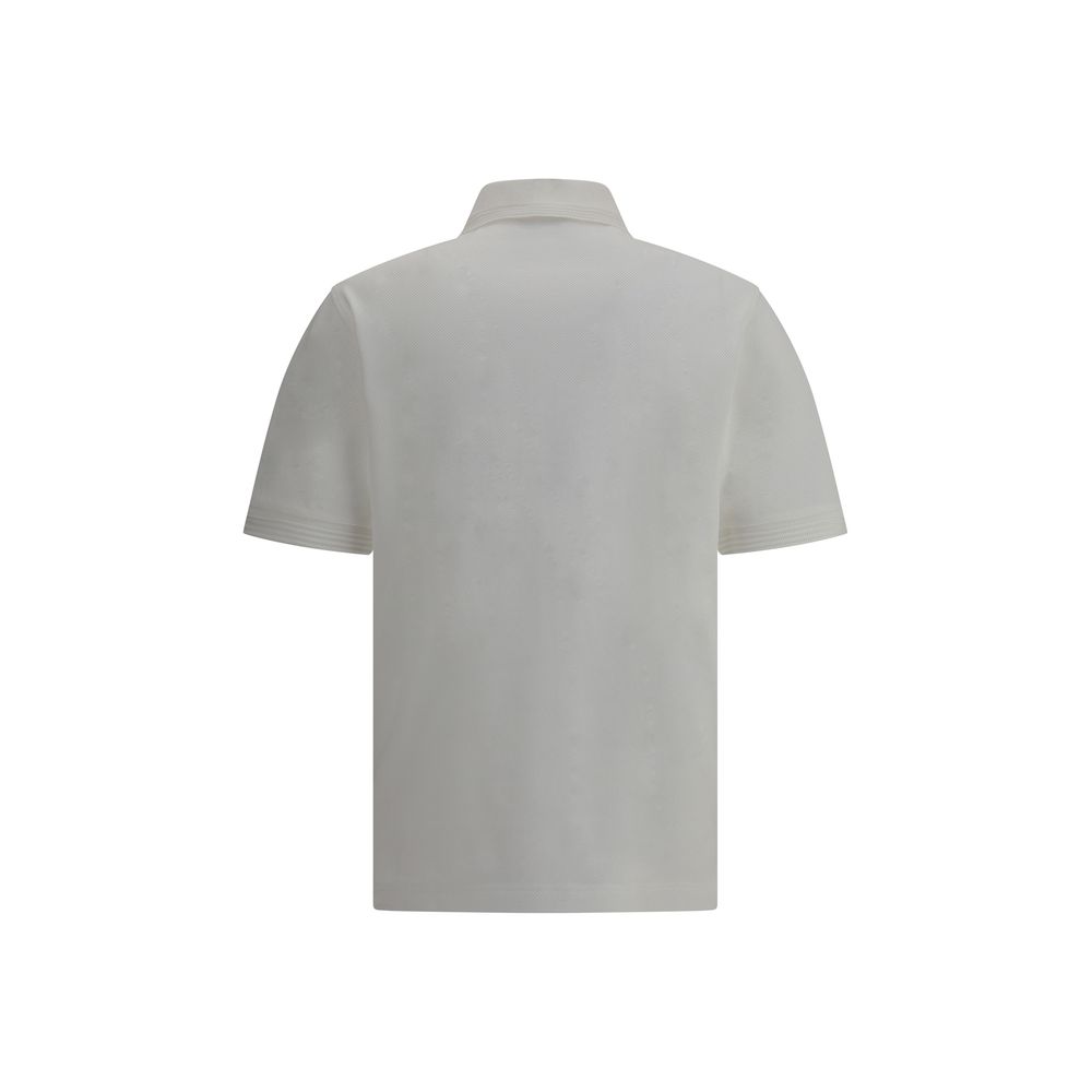 Ferragamo Navy Cotton Polo Shirt for Elevated Casual Elegance
