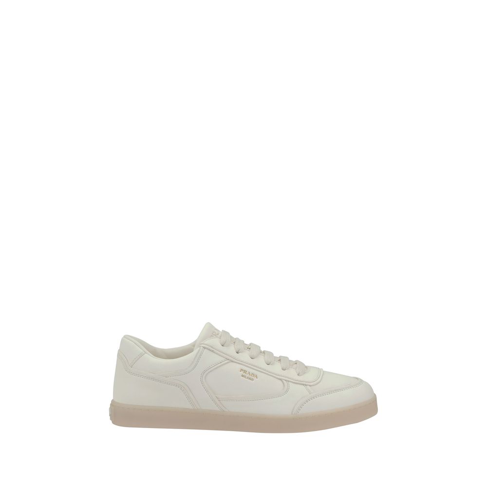 Prada White Leather Sneakers: Timeless Elegance in Footwear