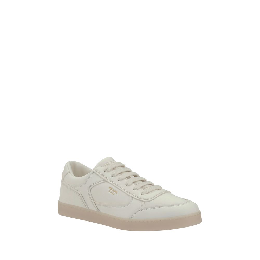 Prada White Leather Sneakers: Timeless Elegance in Footwear