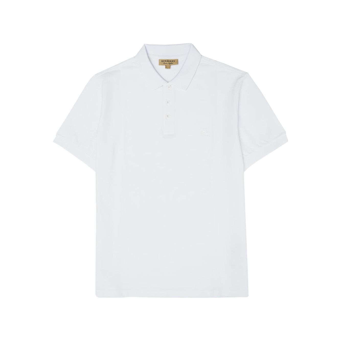 Burberry White Cotton Collared Polo Shirt for Timeless Elegance