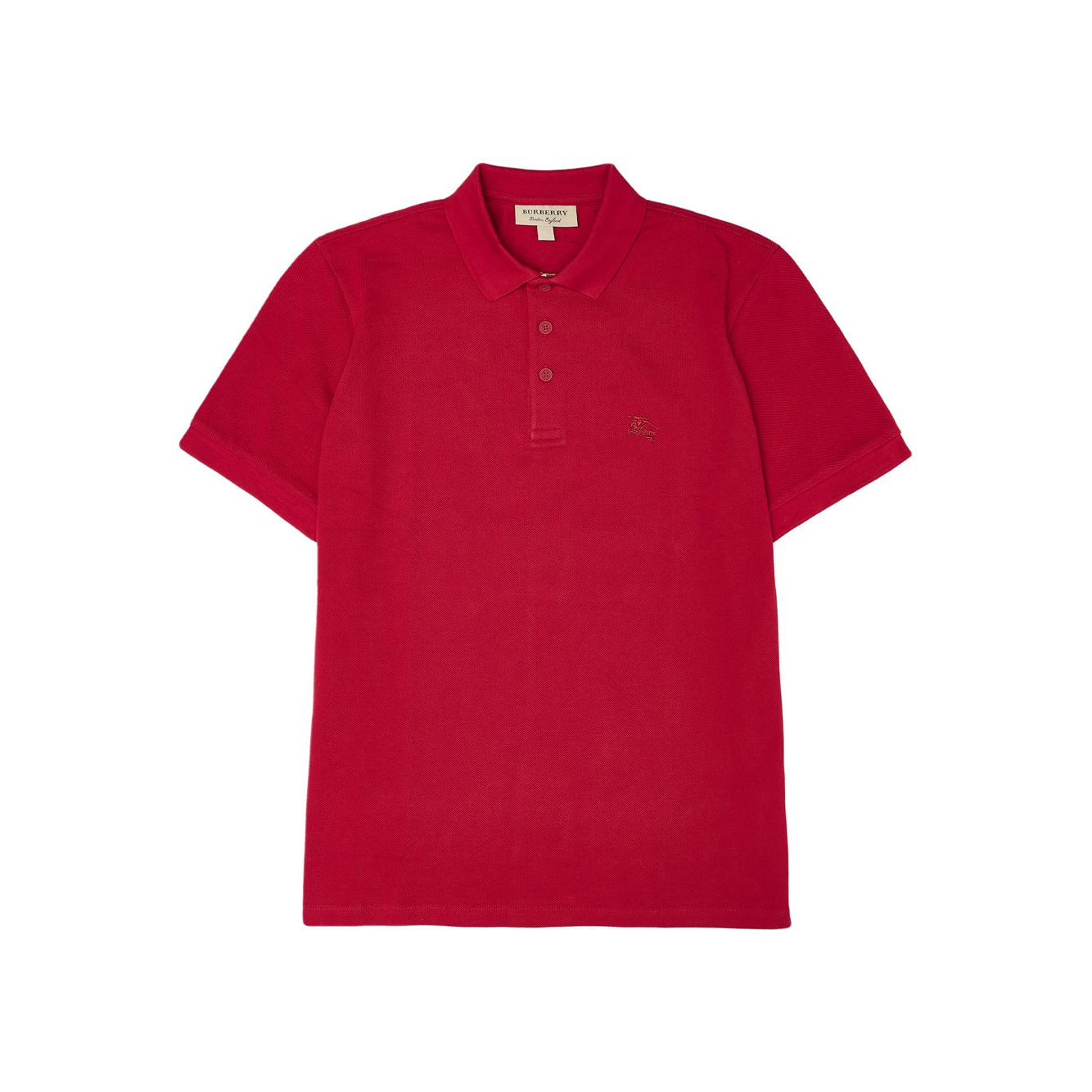 Burberry Red Cotton Collared Polo Shirt for Elegant Style