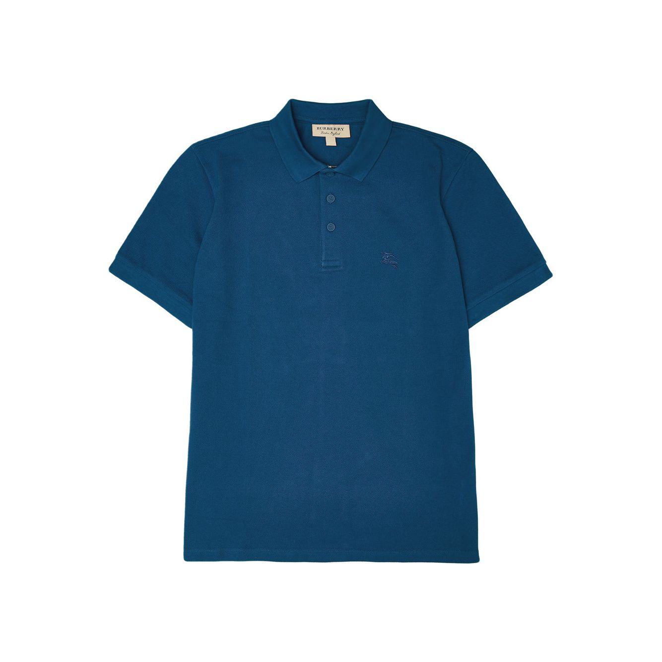 Burberry Deep Teal Blue Cotton Collared Polo Shirt Luxury