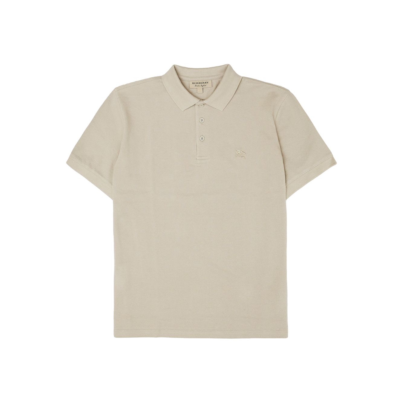 Burberry Pale Stone Cotton Collared Polo Shirt Elegance