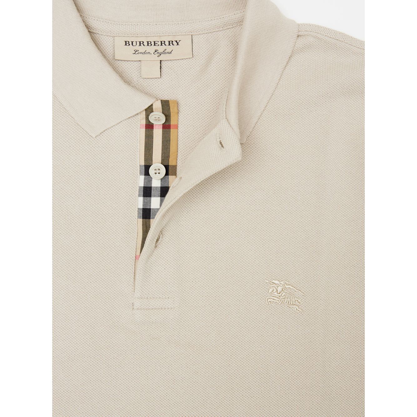 Burberry Pale Stone Cotton Collared Polo Shirt Elegance