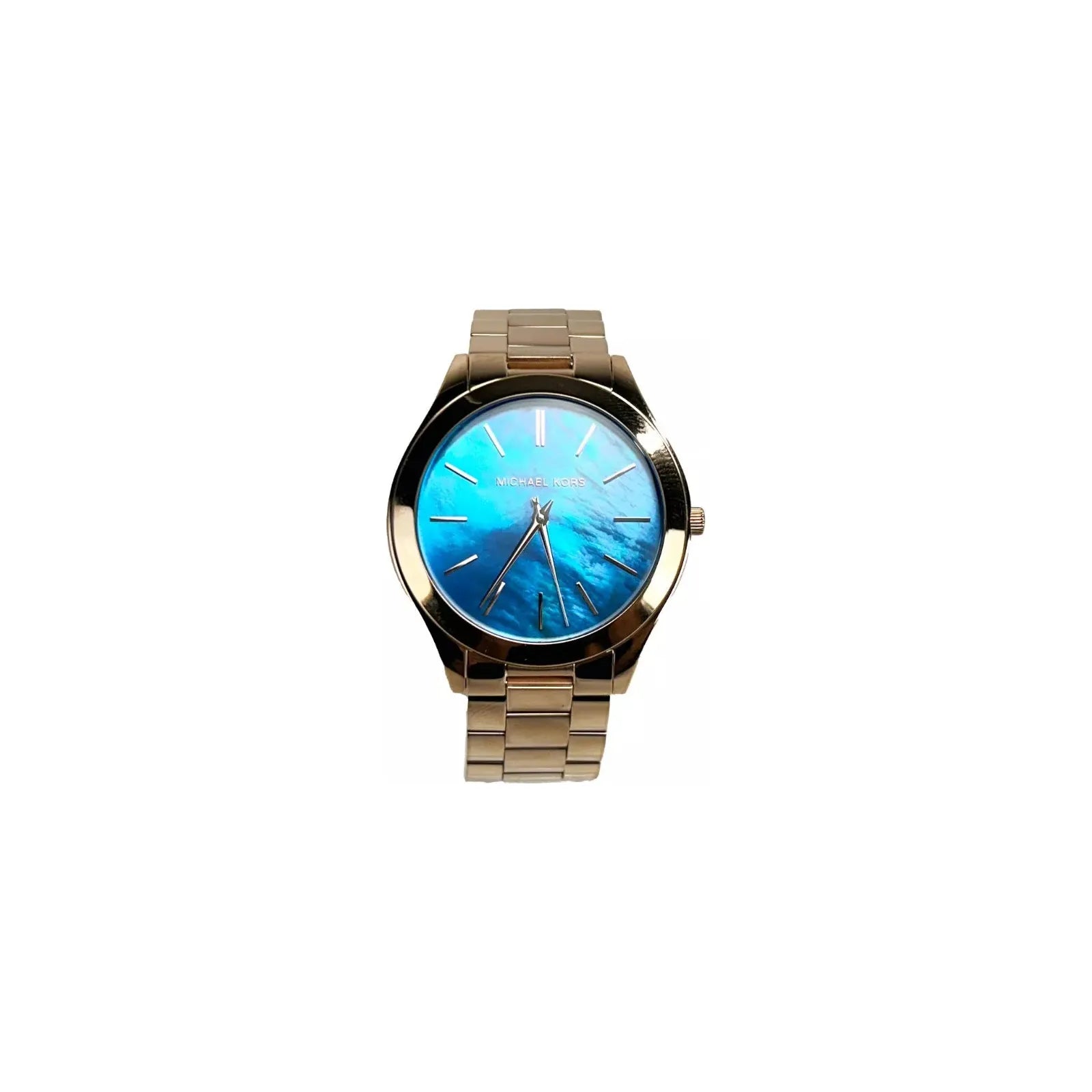 Michael Kors Ocean Blue Stainless Steel Watch MK3494 Gold