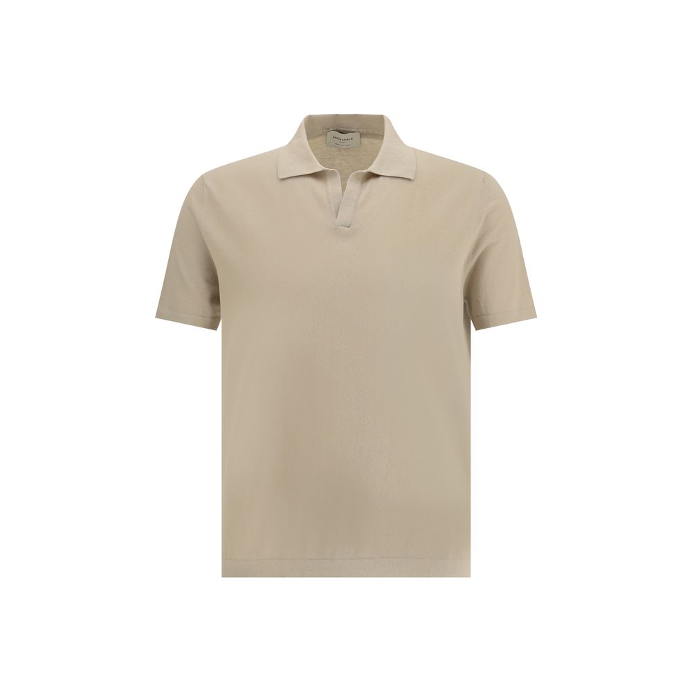 Brooksfield Navy Cotton Knit Polo Shirt - Sophisticated Casual Elegance