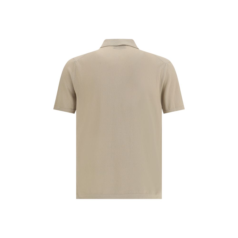 Brooksfield Navy Cotton Knit Polo Shirt - Sophisticated Casual Elegance