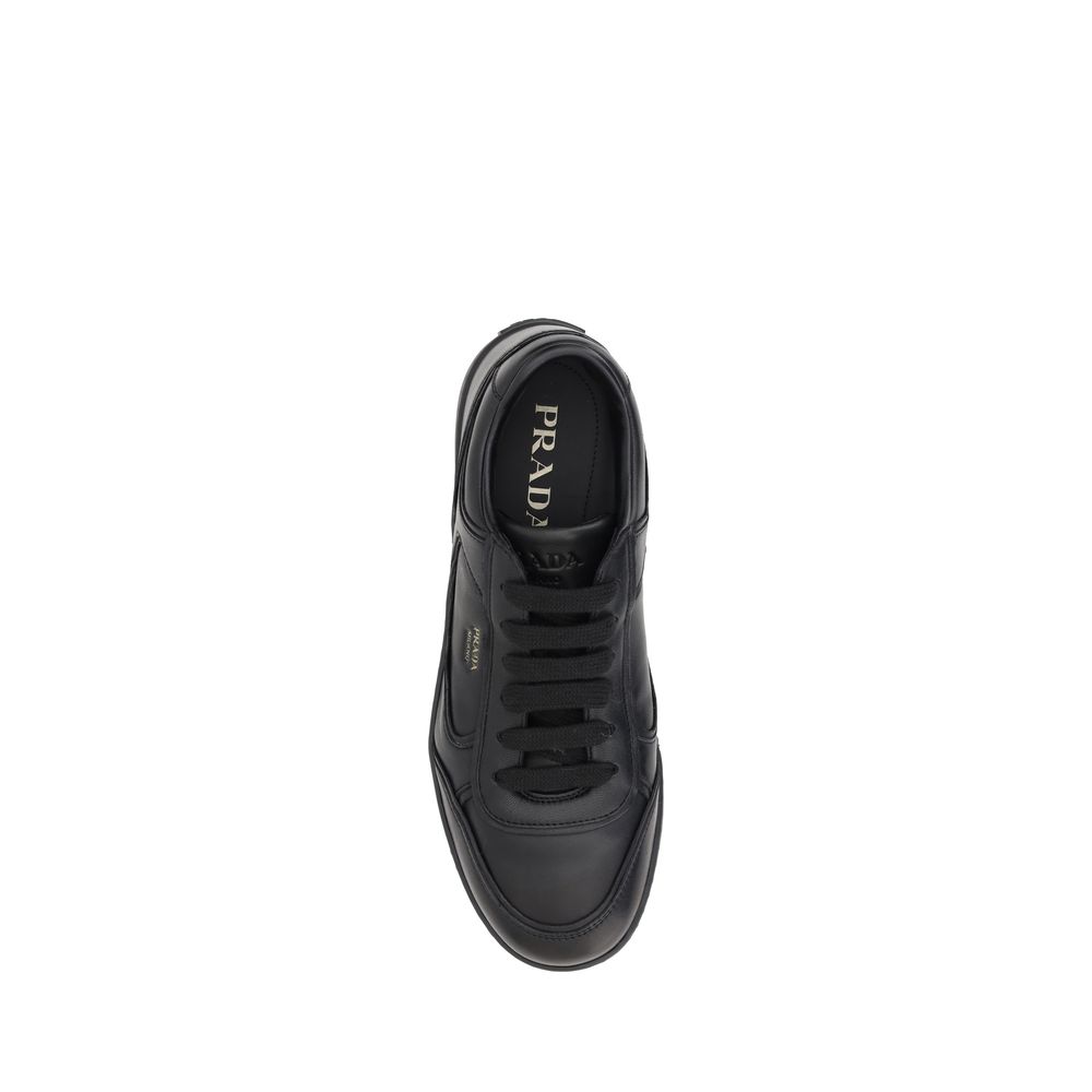 Prada White Leather Sneakers for Effortless Luxury Appeal