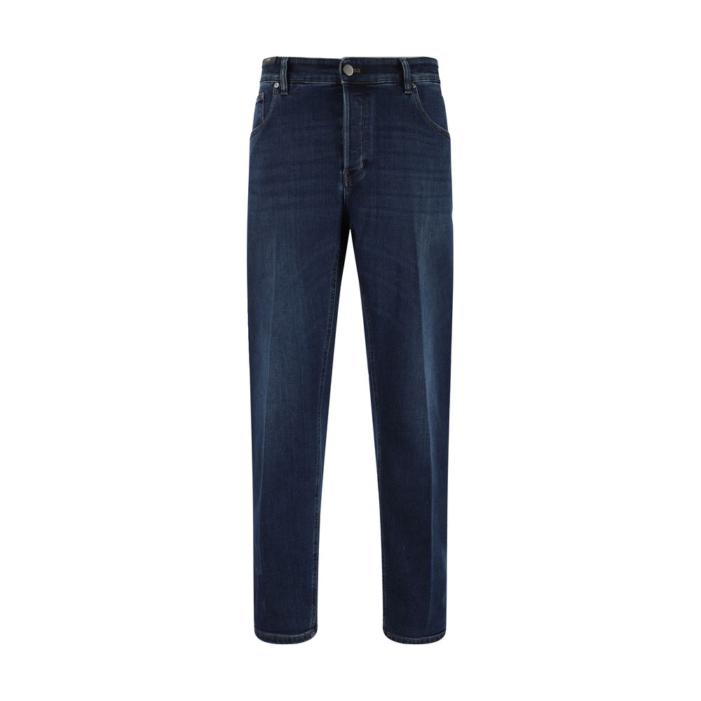 PT Torino Dark Blue Cotton Jeans - Timeless Luxury and Effortless Style