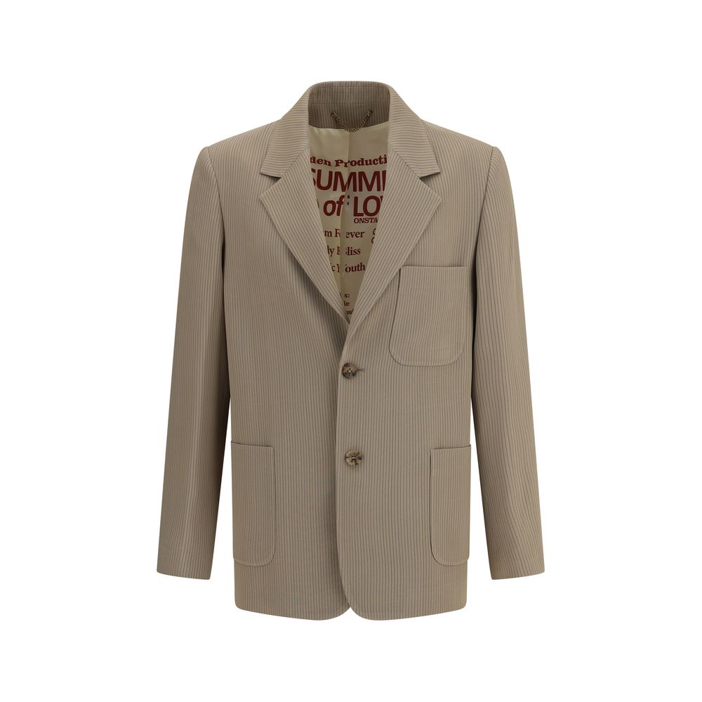 Golden Goose Navy Wool Lowell Blazer Jacket for Elevated Style