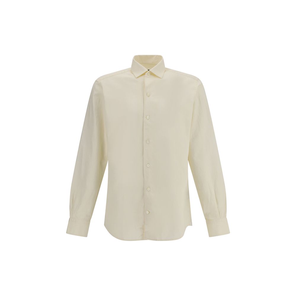 ZEGNA White Cotton and Linen Shirt for Effortless Elegance