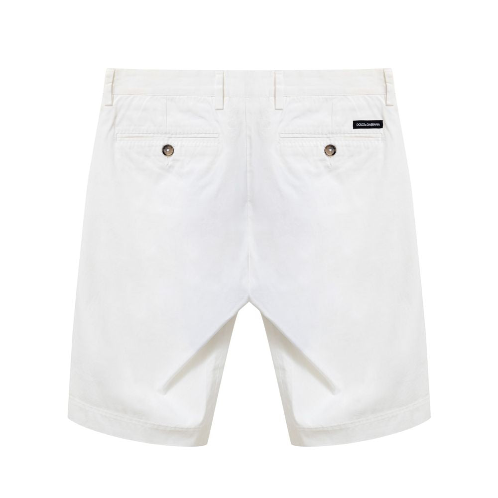 Dolce & Gabbana White Cotton Shorts for Elegant Summer Style