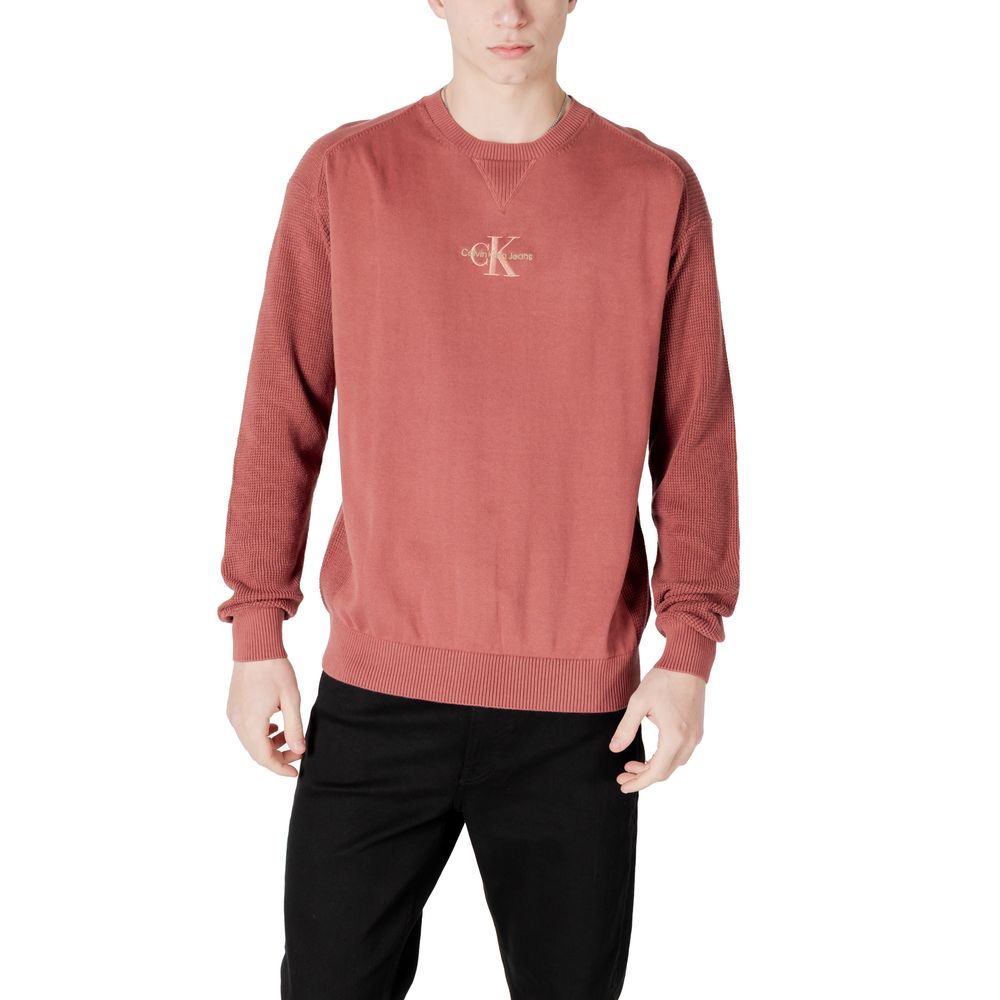 Calvin Klein Red Cotton Sweater for Effortless Elegance