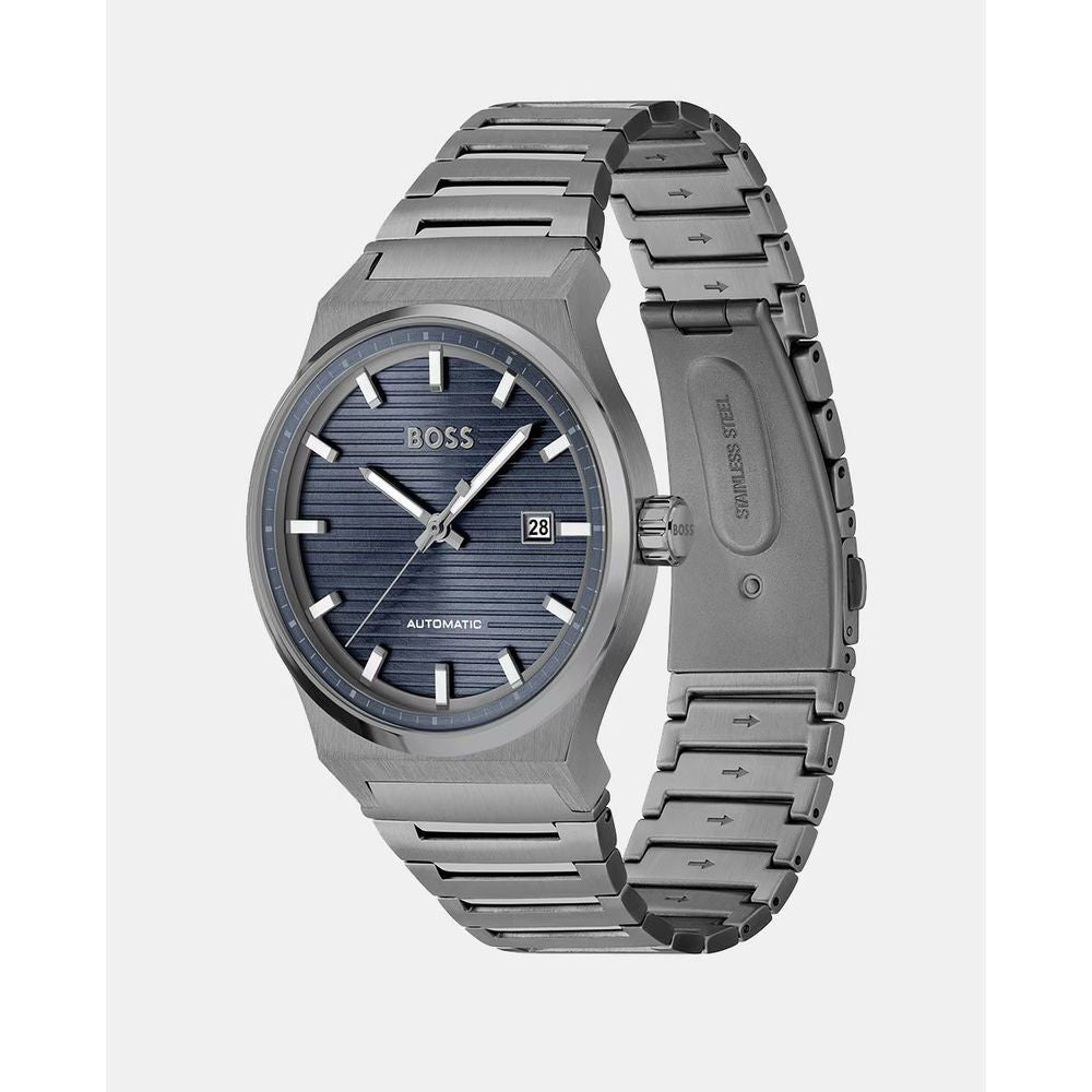 Hugo Boss Gray Stainless Steel Watch for Timeless Elegance