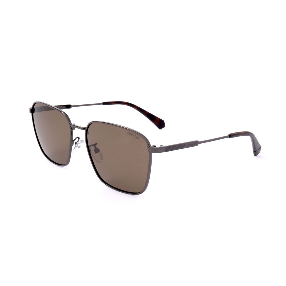Polaroid Gray Stainless Steel Sunglasses for Timeless Elegance
