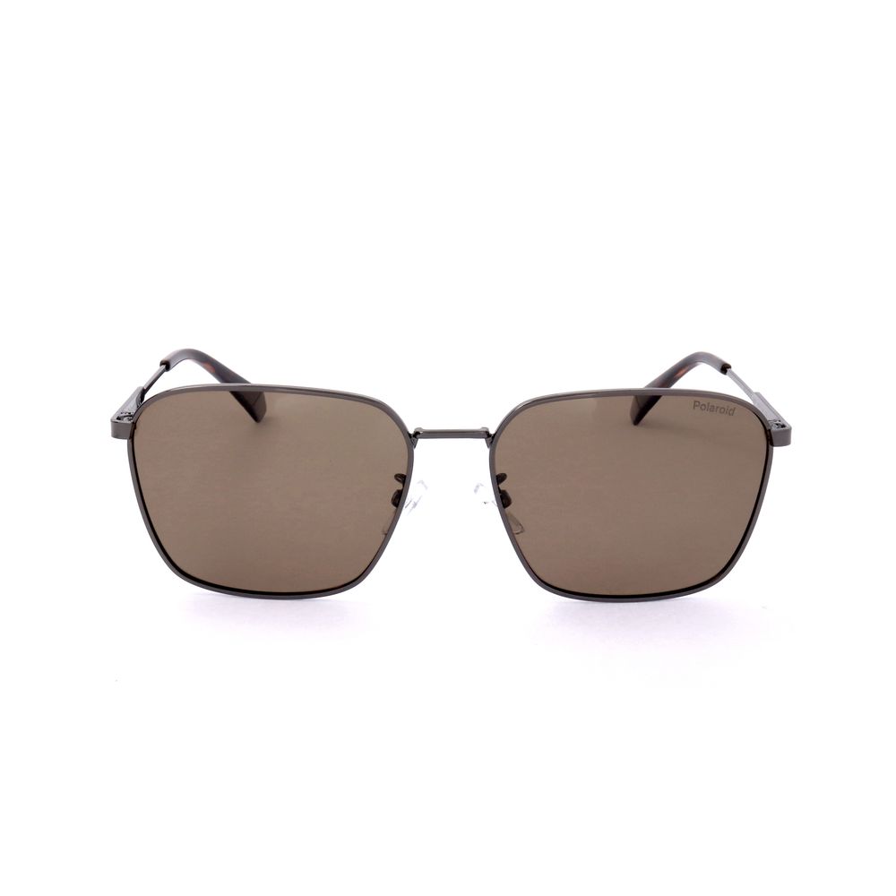 Polaroid Gray Stainless Steel Sunglasses for Timeless Elegance