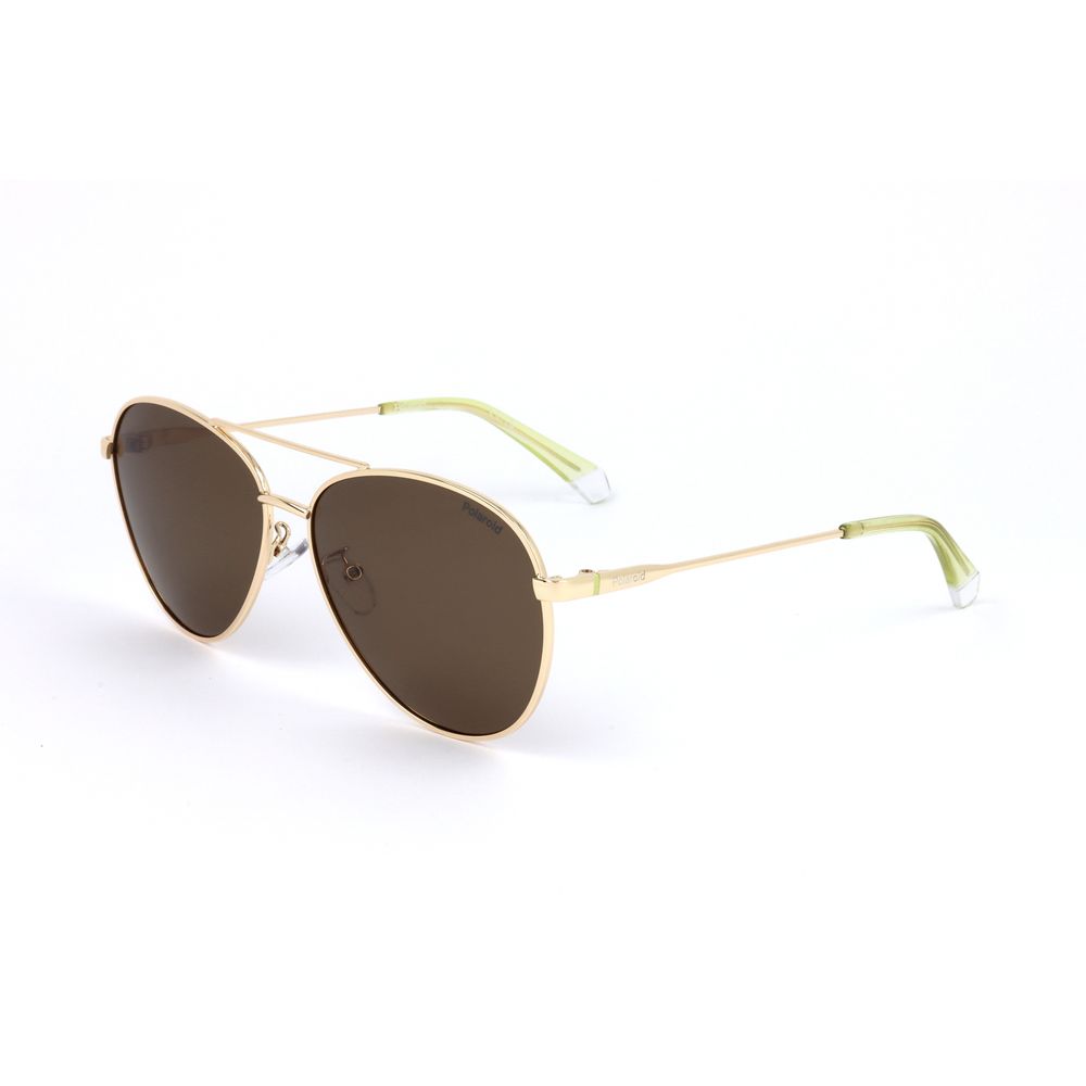 Polaroid Gold Metal Sunglasses for Timeless Elegance