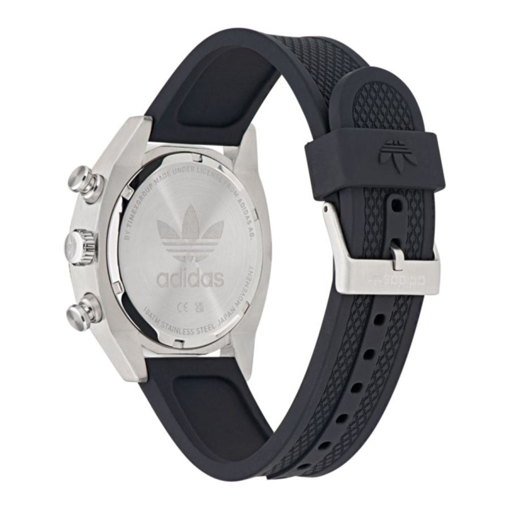 Adidas Black Silicone Watch with Dynamic Green Dial