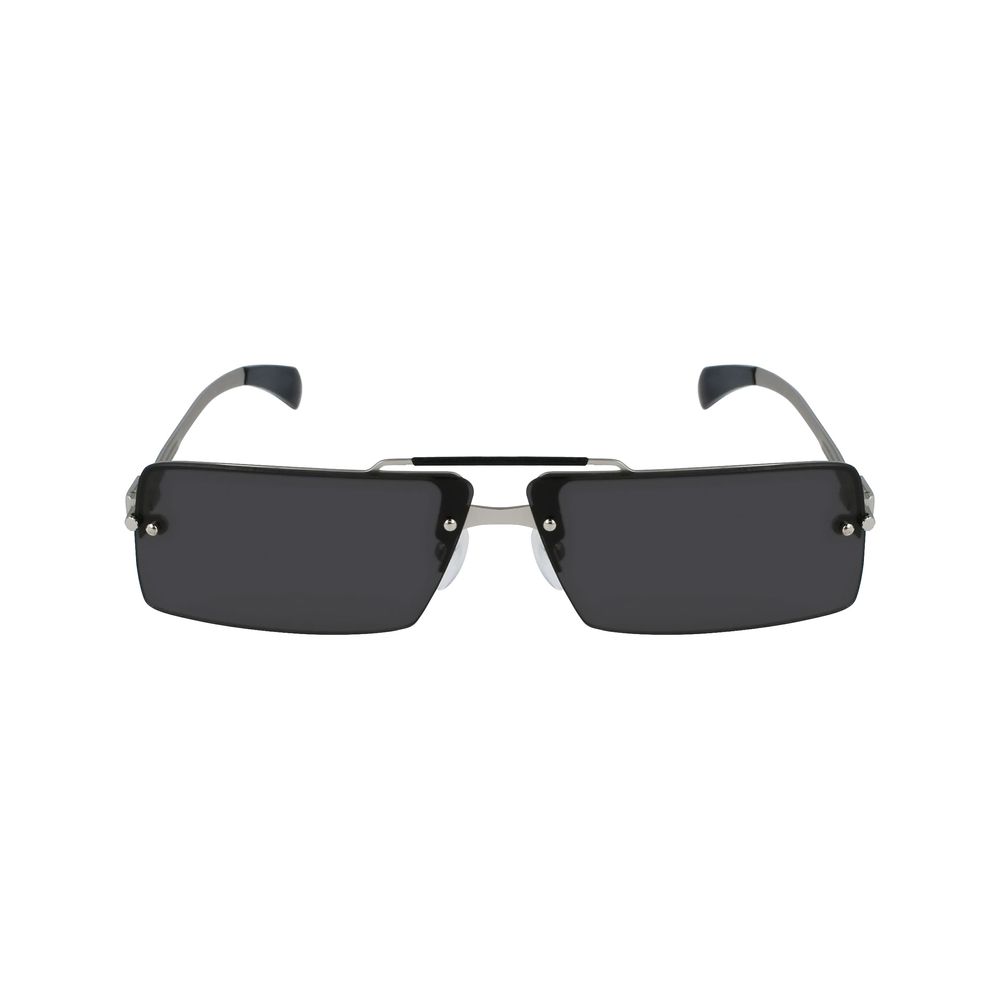 Ferragamo Gray Metal Sunglasses for Effortless Elegance