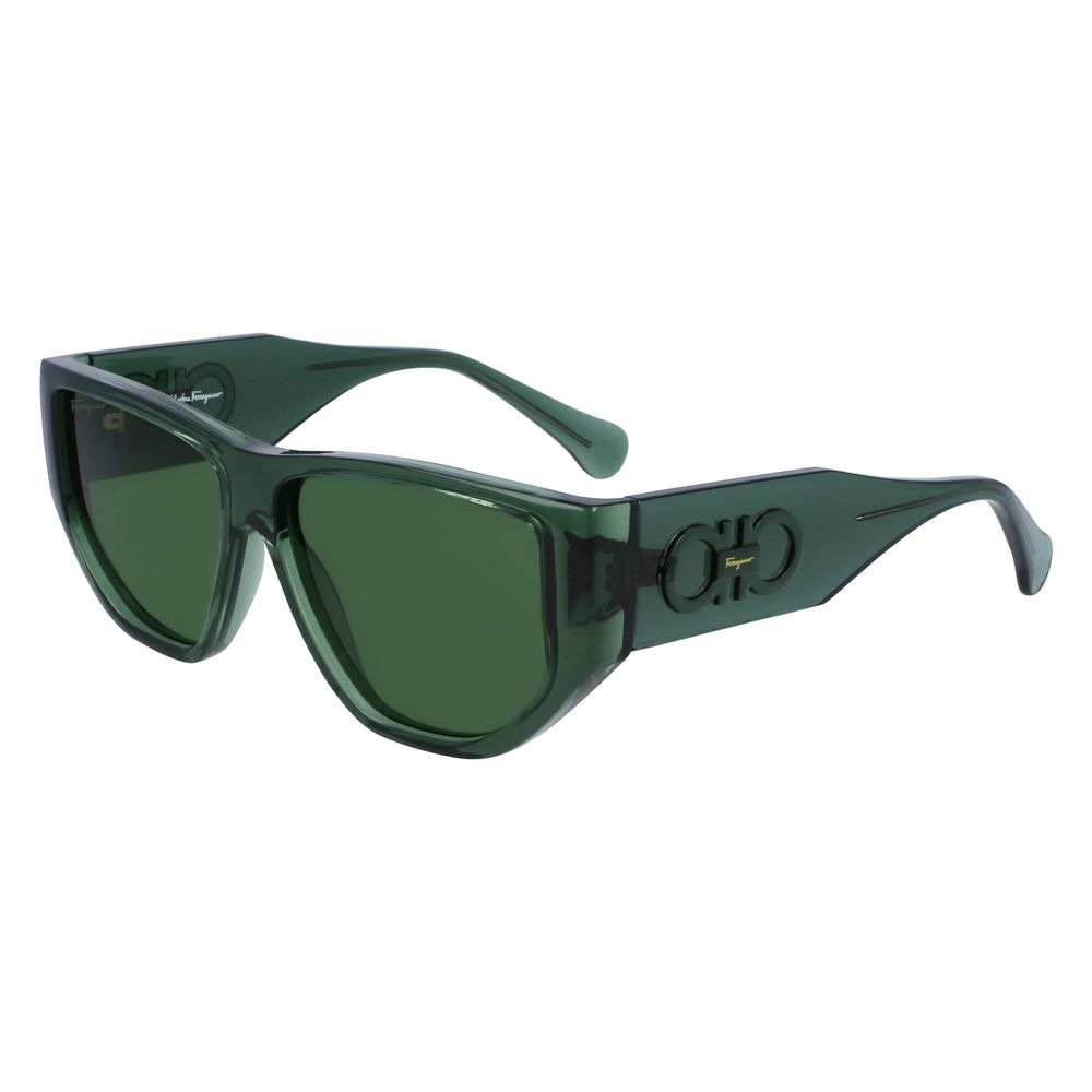 Ferragamo Green Injected Sunglasses for Timeless Elegance