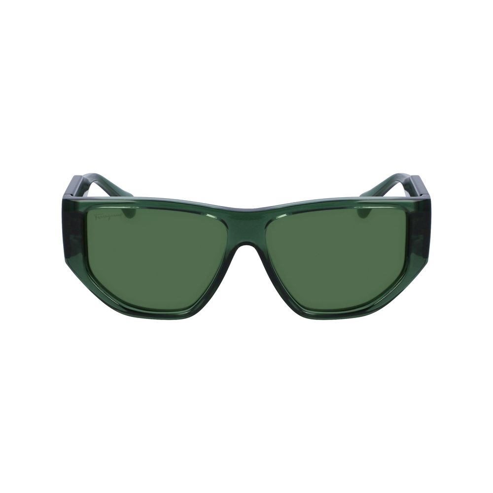 Ferragamo Green Injected Sunglasses for Timeless Elegance