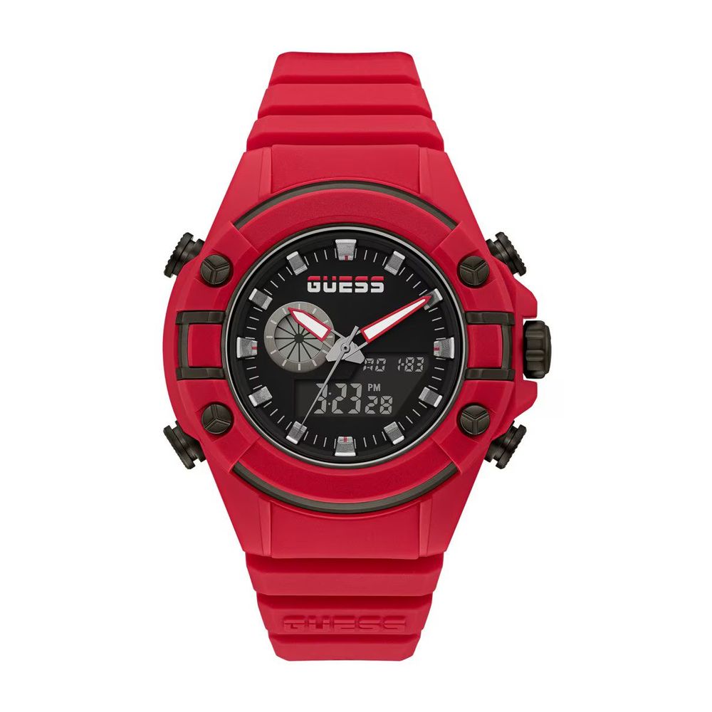Guess Red Silicone Watch - Bold Elegance Redefined
