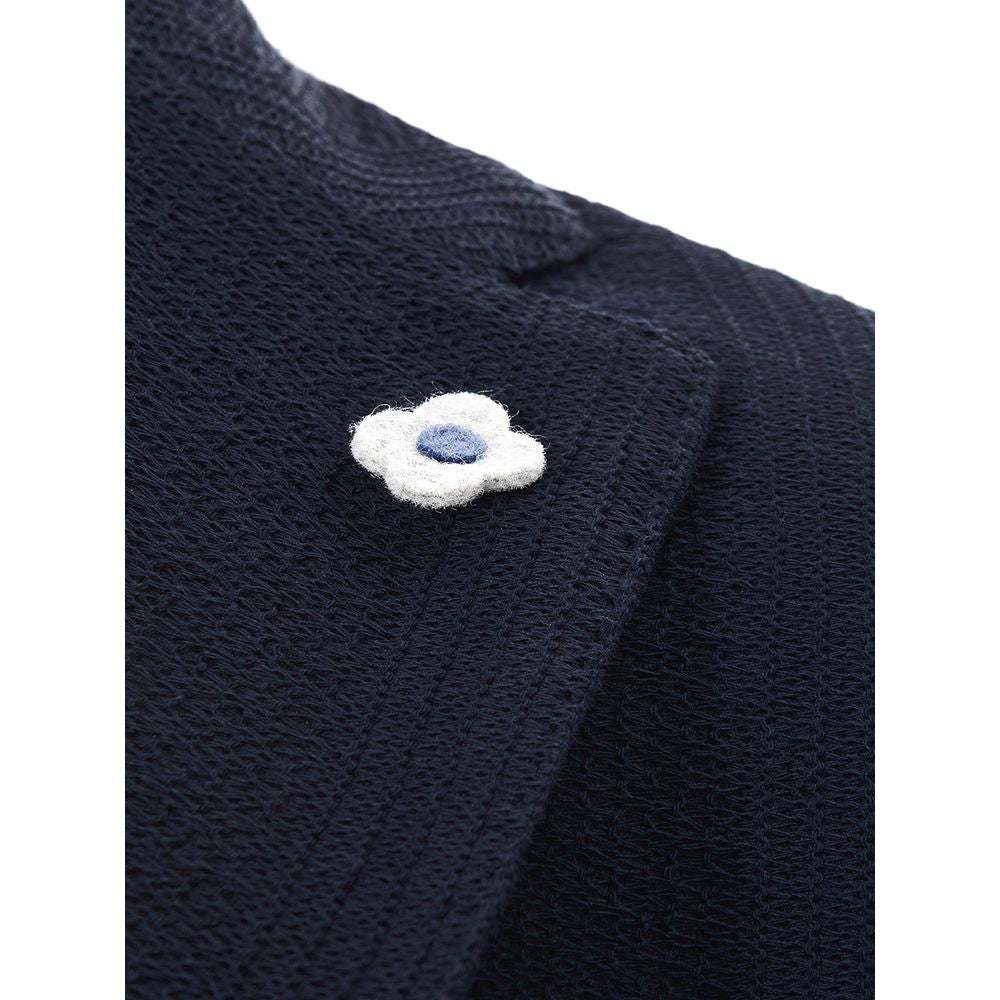 Lardini Blue Cotton Jacket for Elevated Sophistication