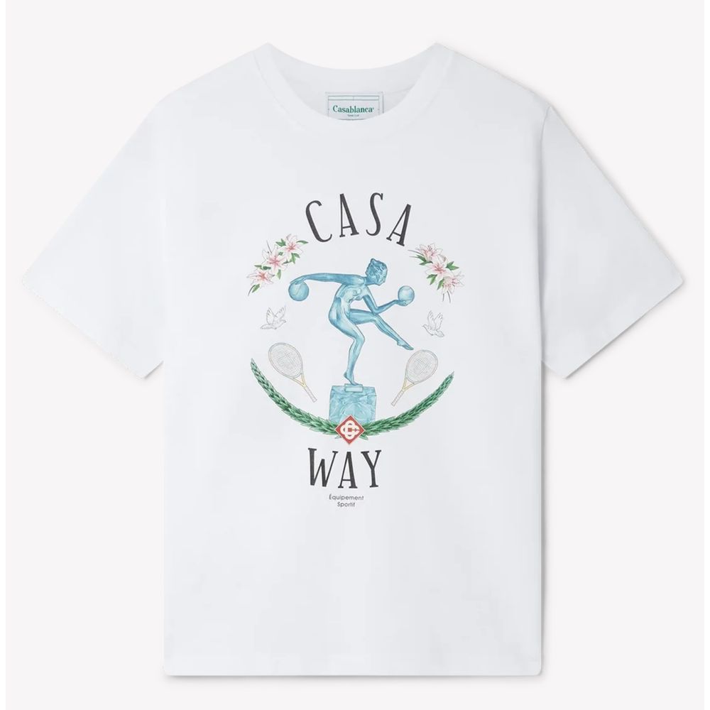 Casablanca White Cotton T-Shirt for Effortless Elegance
