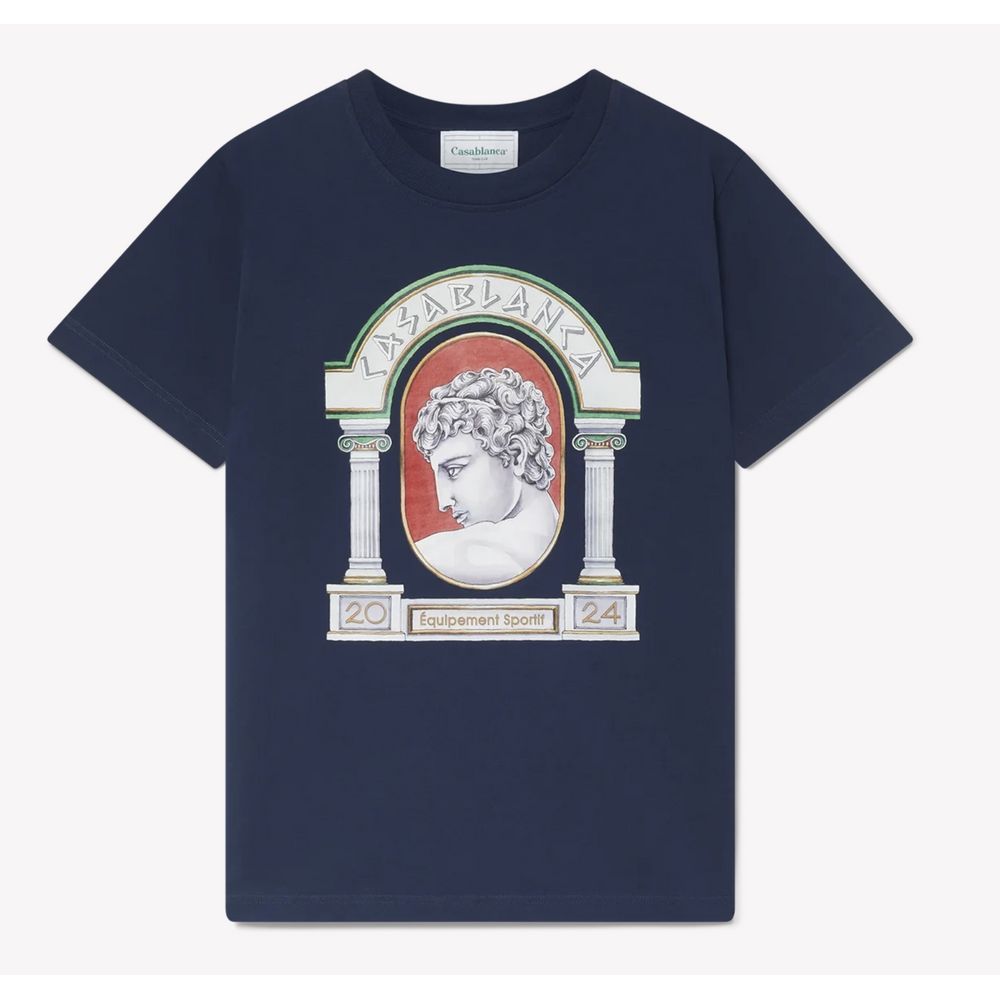 Casablanca Blue Cotton T-Shirt for Effortless Elegance