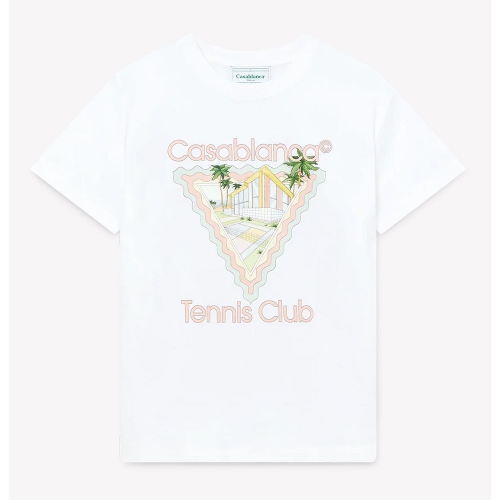 Casablanca White Cotton T-Shirt for Effortless Elegance