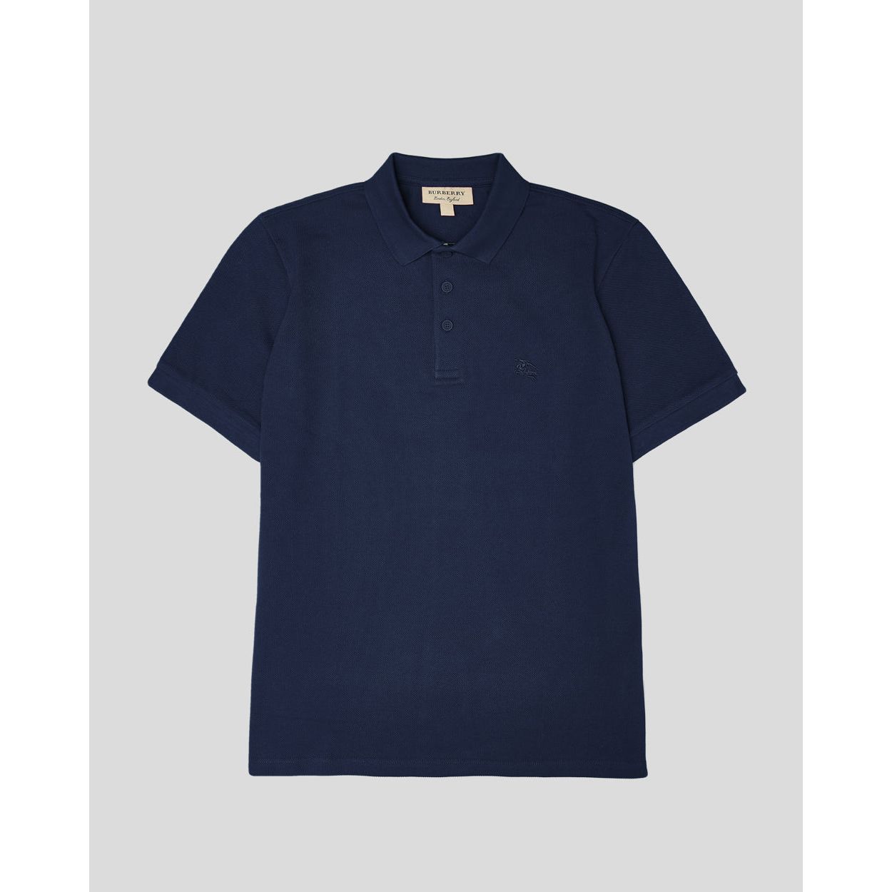 Burberry Navy Blue Cotton Collared Polo Shirt for Elegance