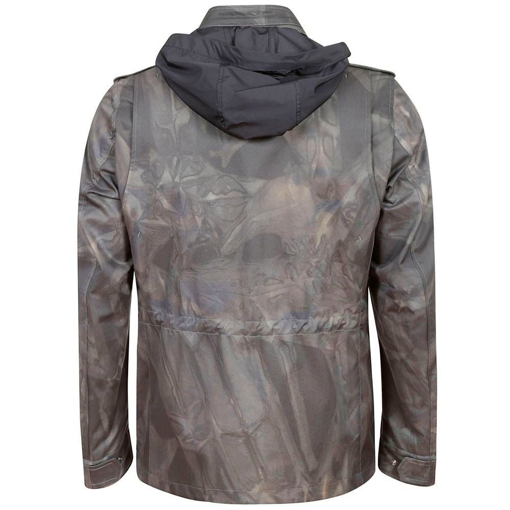 Herno Army Green Cotton Jacket with Contemporary Camouflage Design
