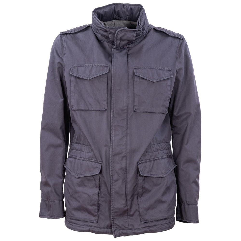 Herno Blue Cotton Jacket – Timeless Luxury Outerwear