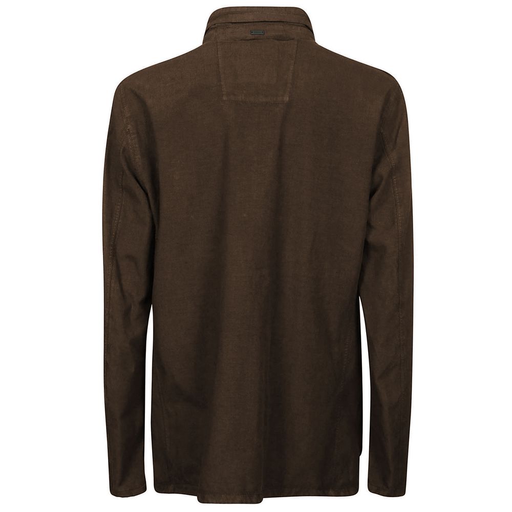 Herno Brown Linen Jacket for Elevated Seasonal Styling