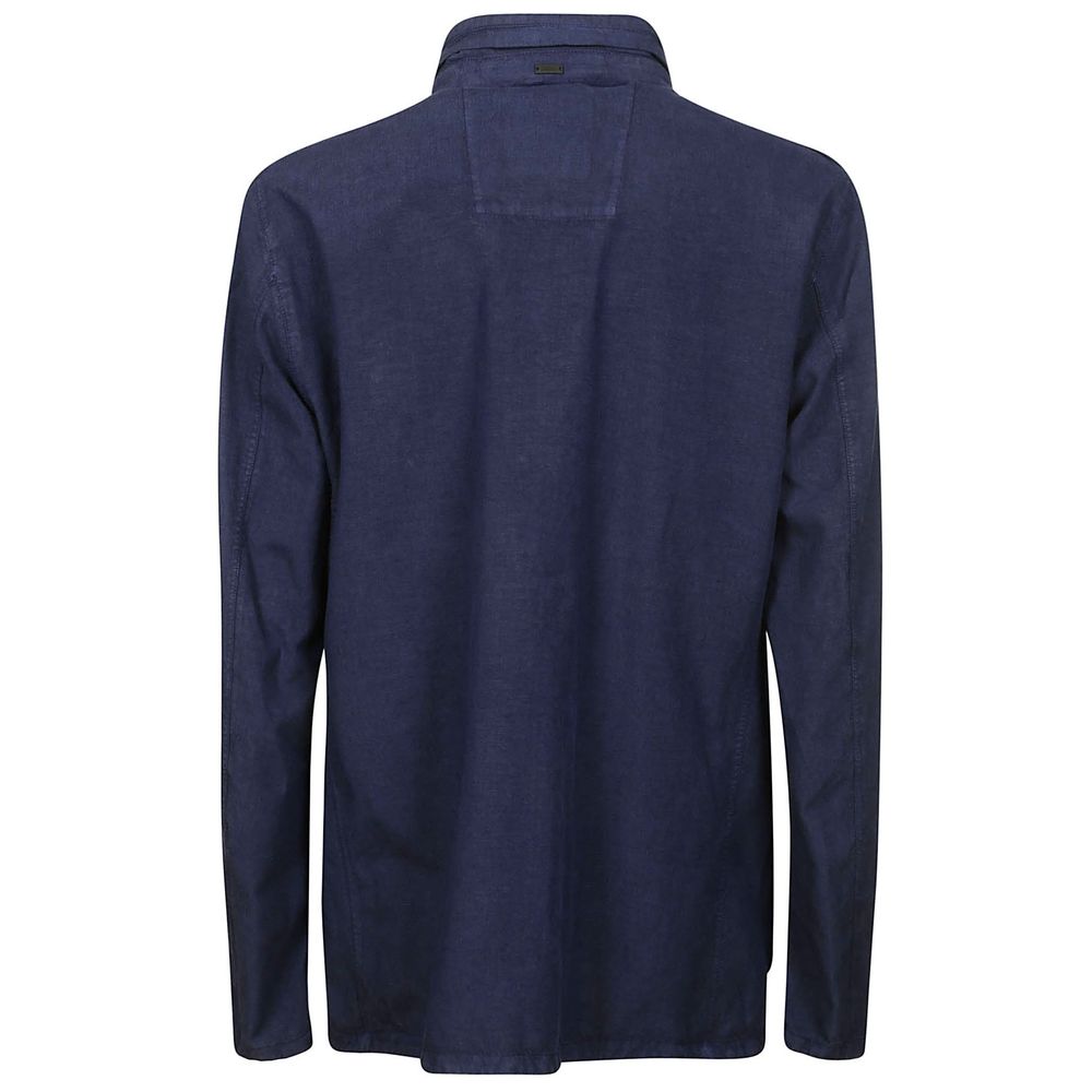 Herno Blue Linen Jacket for Effortless Sophistication