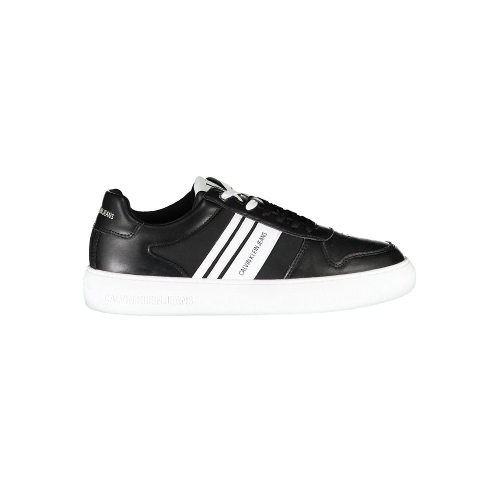 Calvin Klein Black Leather Sneaker with Signature Style