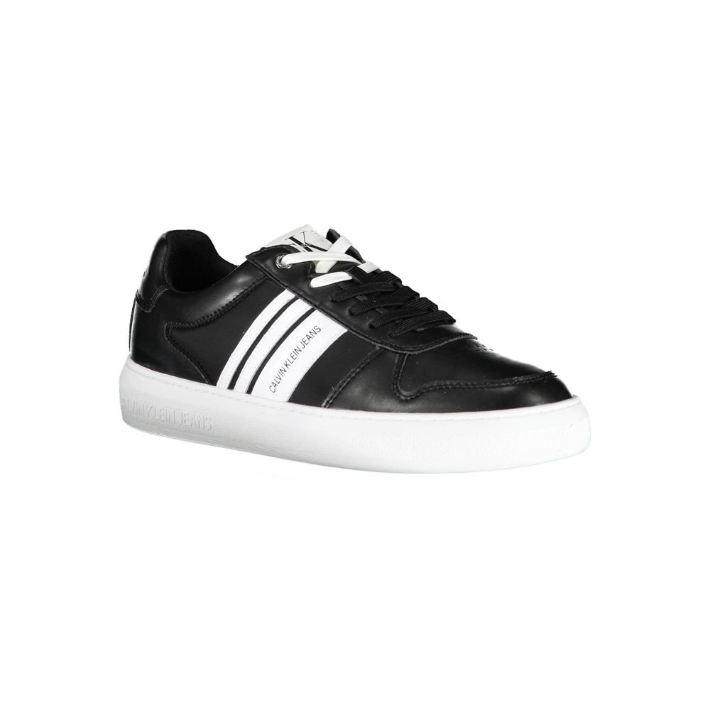 Calvin Klein Black Leather Sneaker with Signature Style