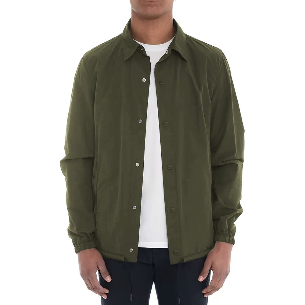 Herno Green Nylon Jacket: Elegant Outerwear Redefined