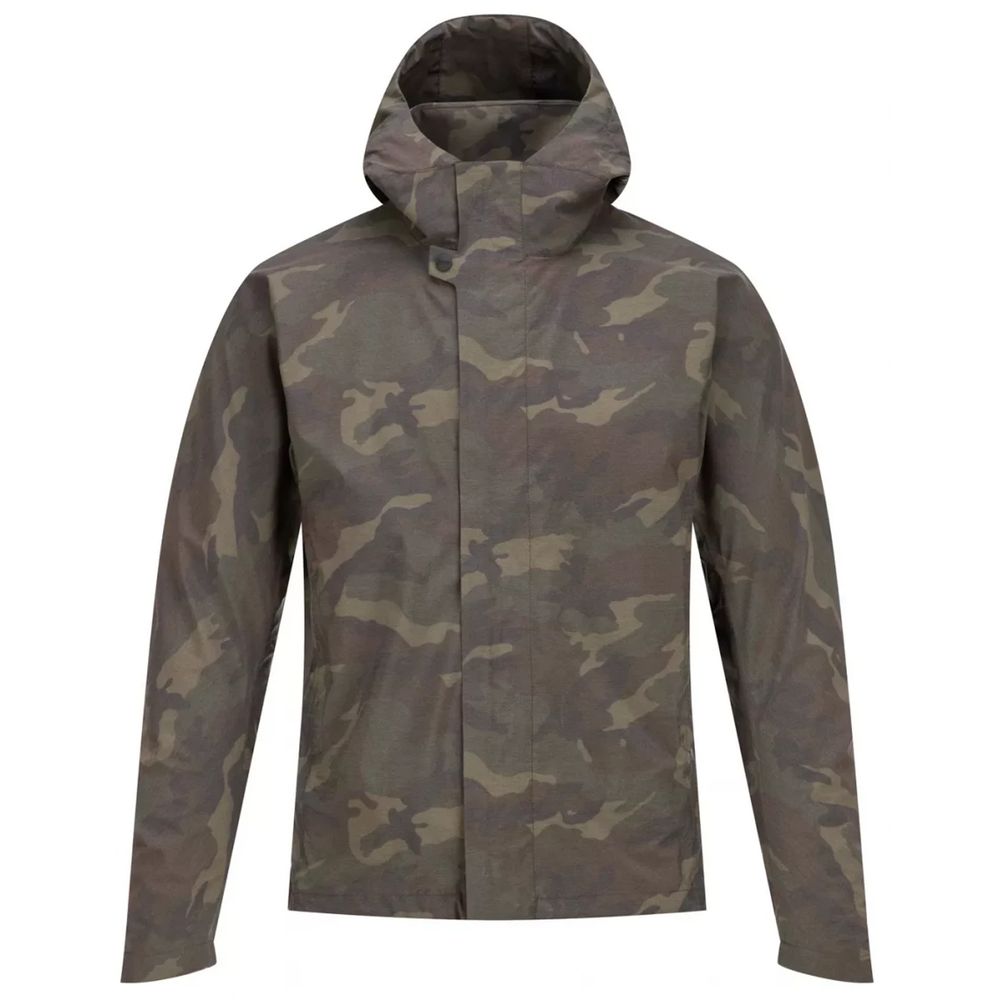Herno Army Green Nylon Jacket with Distinctive Camouflage Print