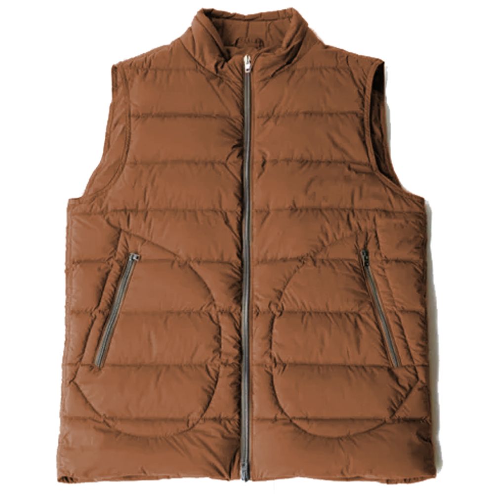 Herno Brown Nylon Vest – Timeless Elegance Redefined