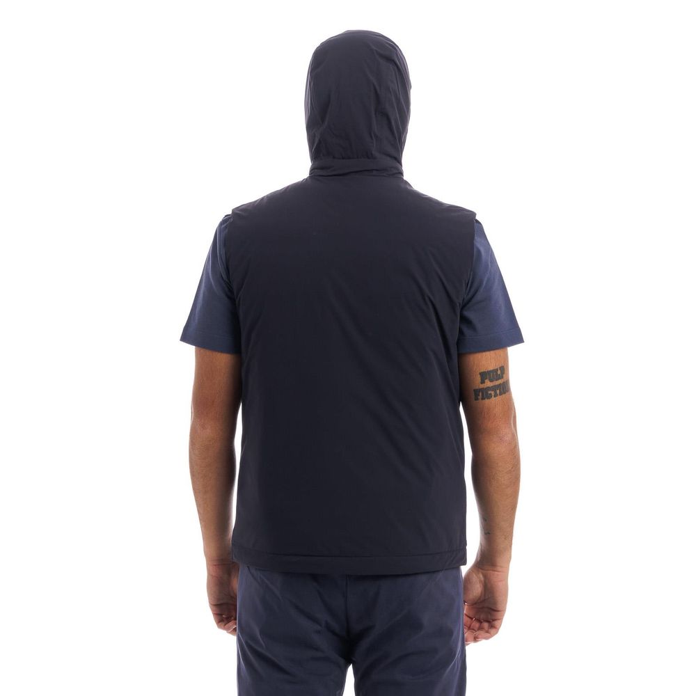 Herno Blue Nylon Vest: Contemporary Luxury Outerwear