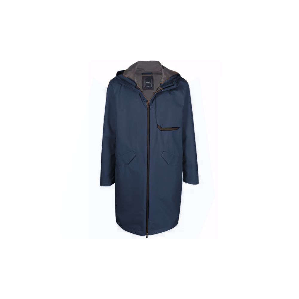 Herno Blue Nylon Jacket for Elevated Contemporary Style
