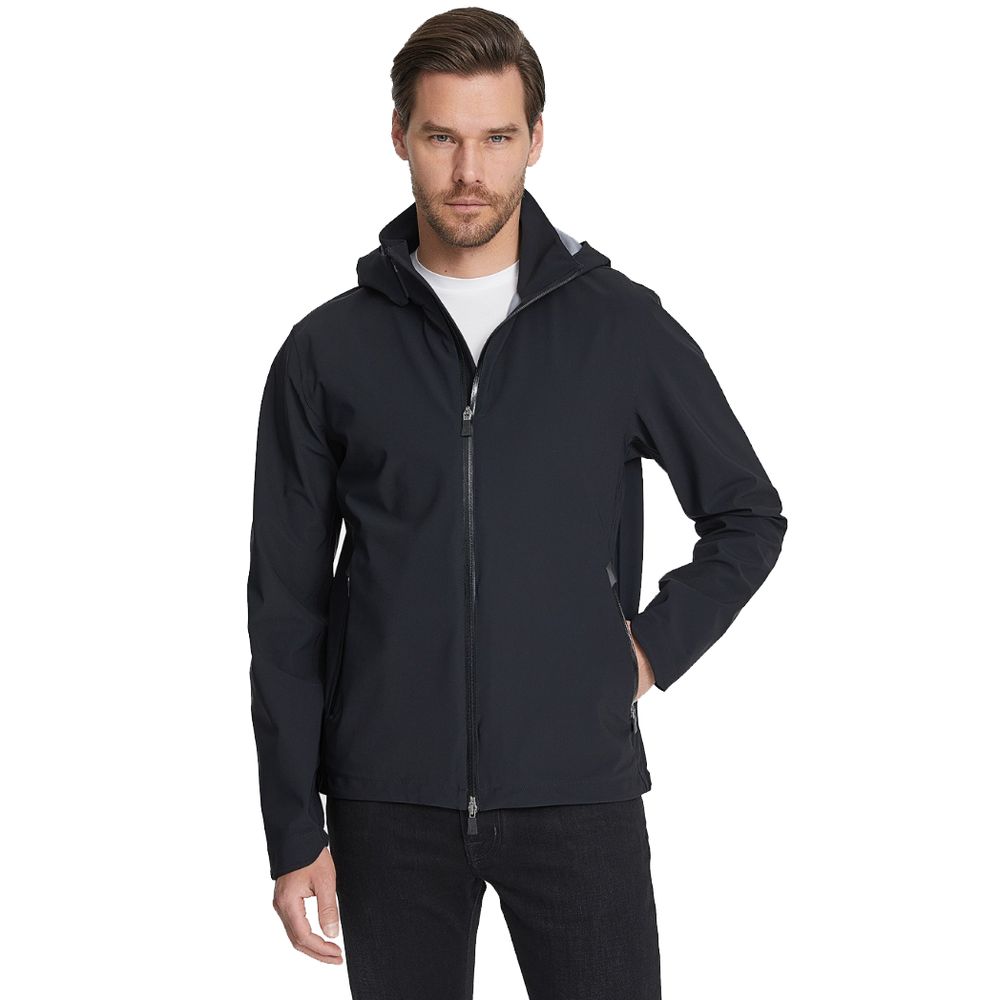 Herno Black Nylon Jacket with Adjustable Hood and Pockets