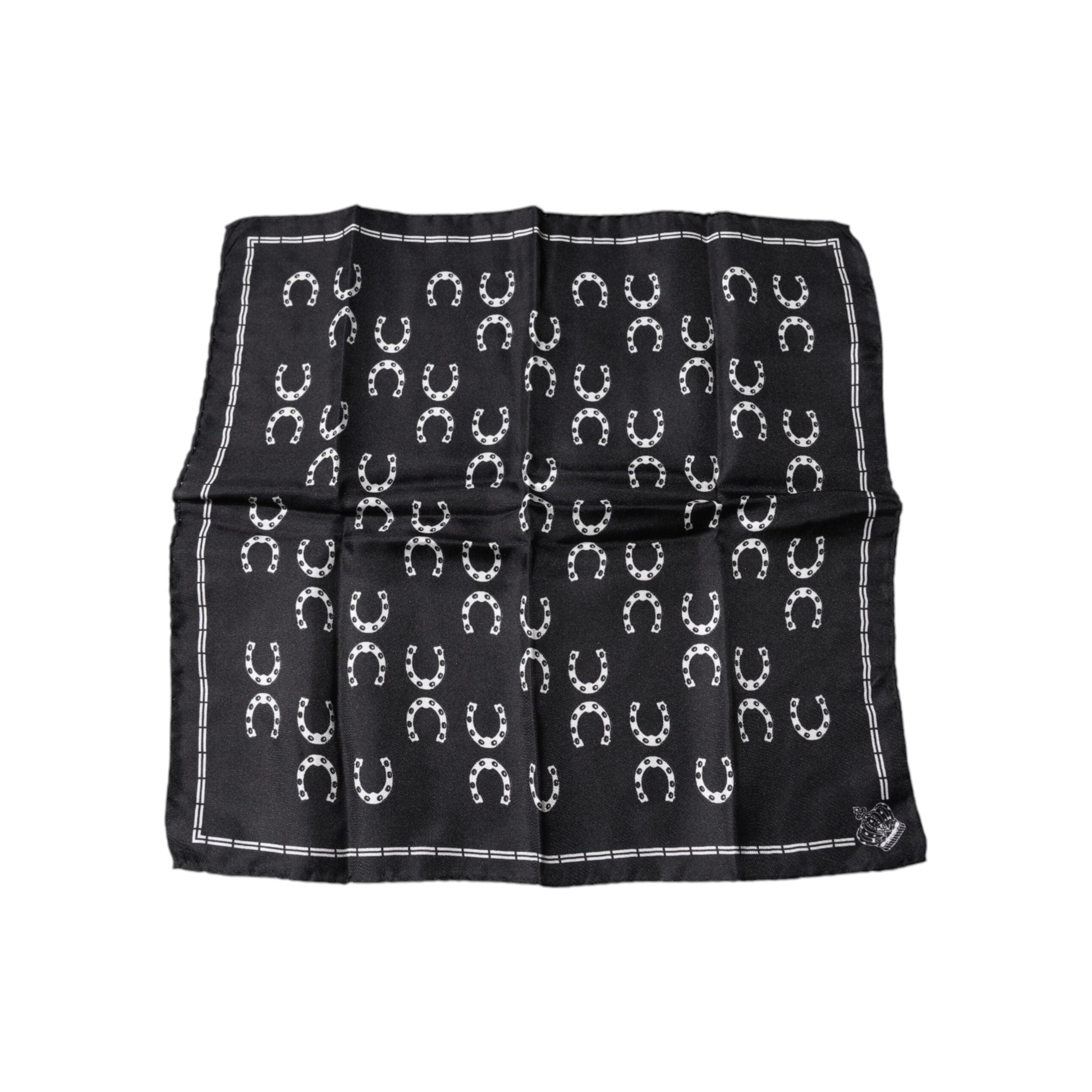 Dolce & Gabbana Black Silk Square Handkerchief Scarf