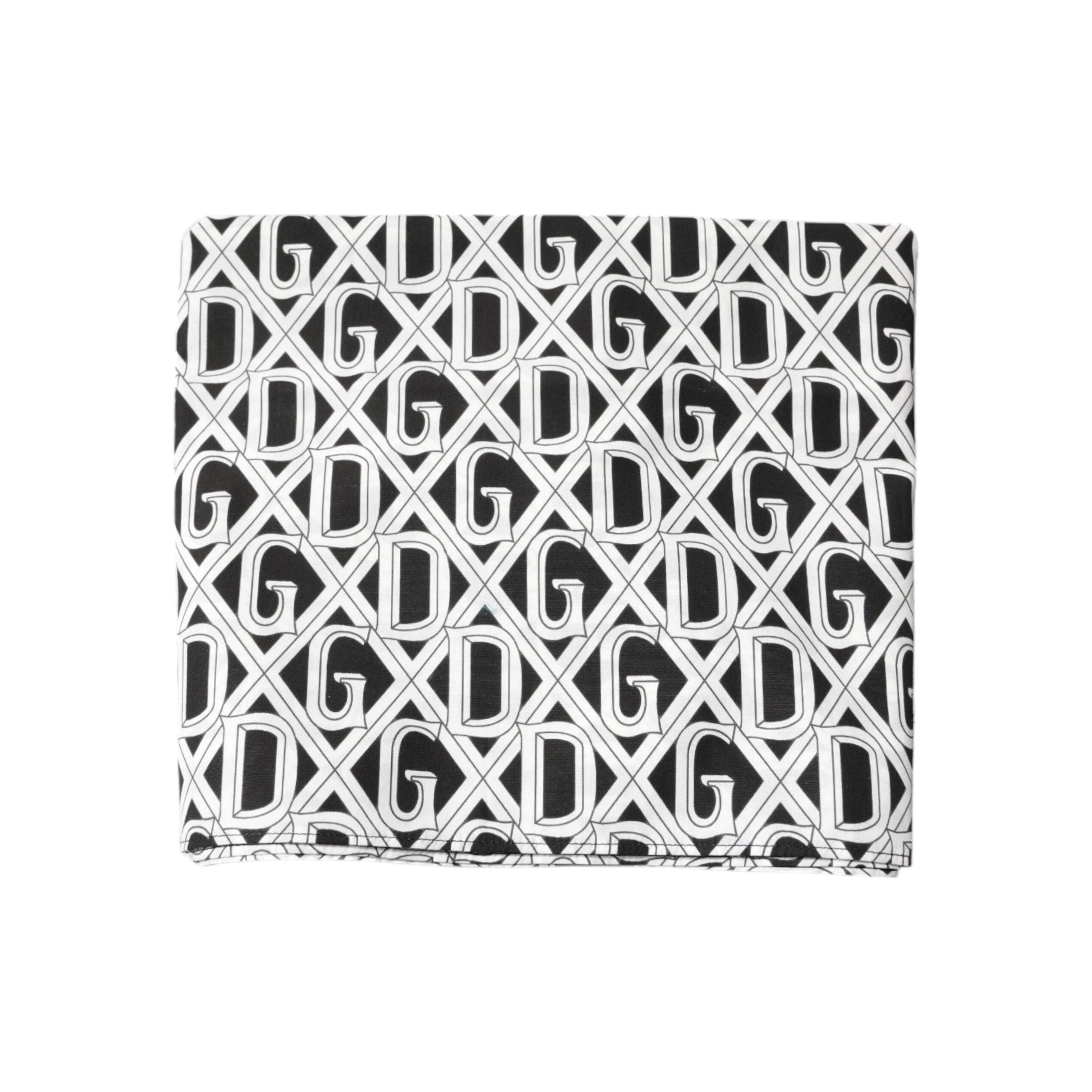 Dolce & Gabbana White Cotton Logo Monogram Bandana Scarf