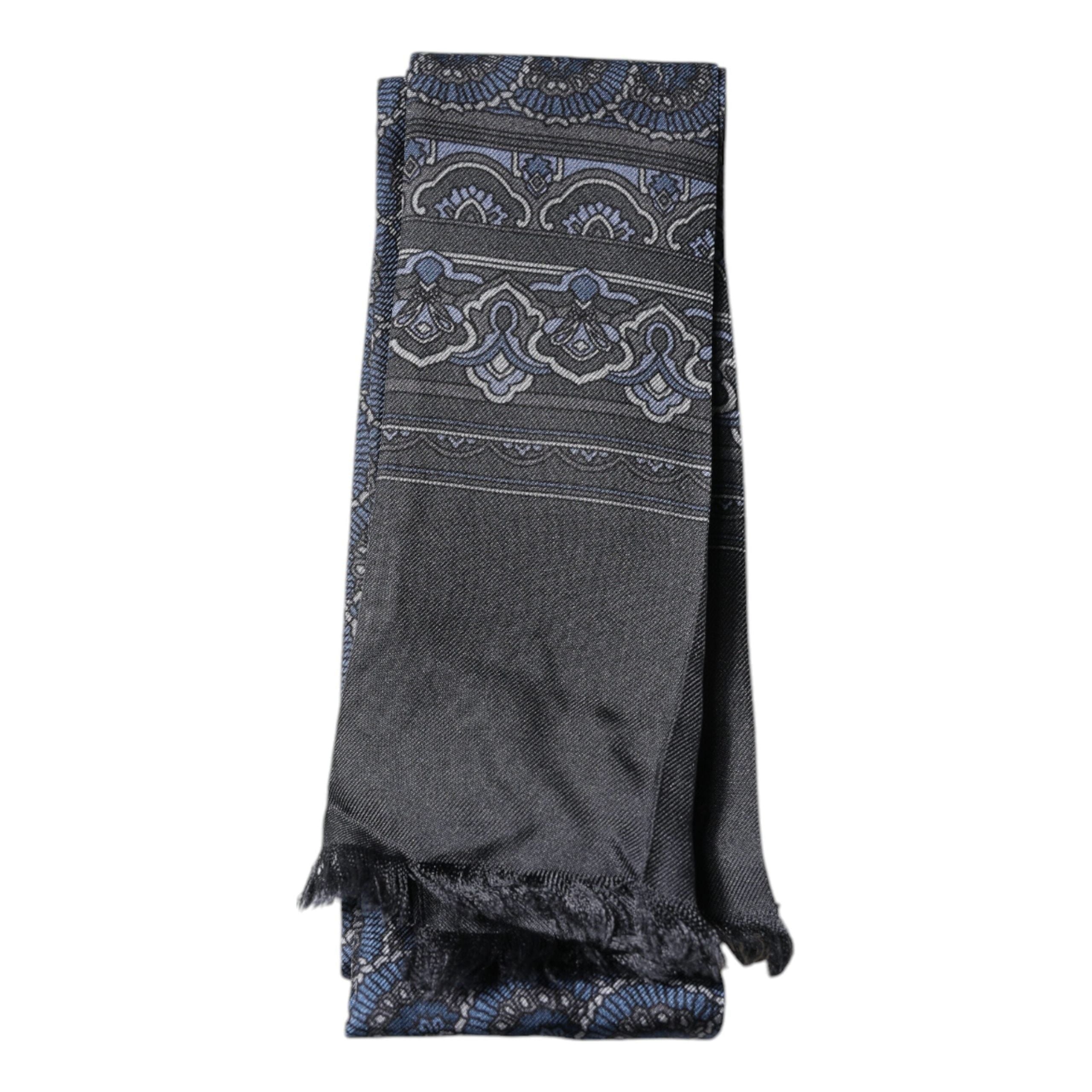 Dolce & Gabbana Dark Blue Silk Neck Wrap Shawl Scarf