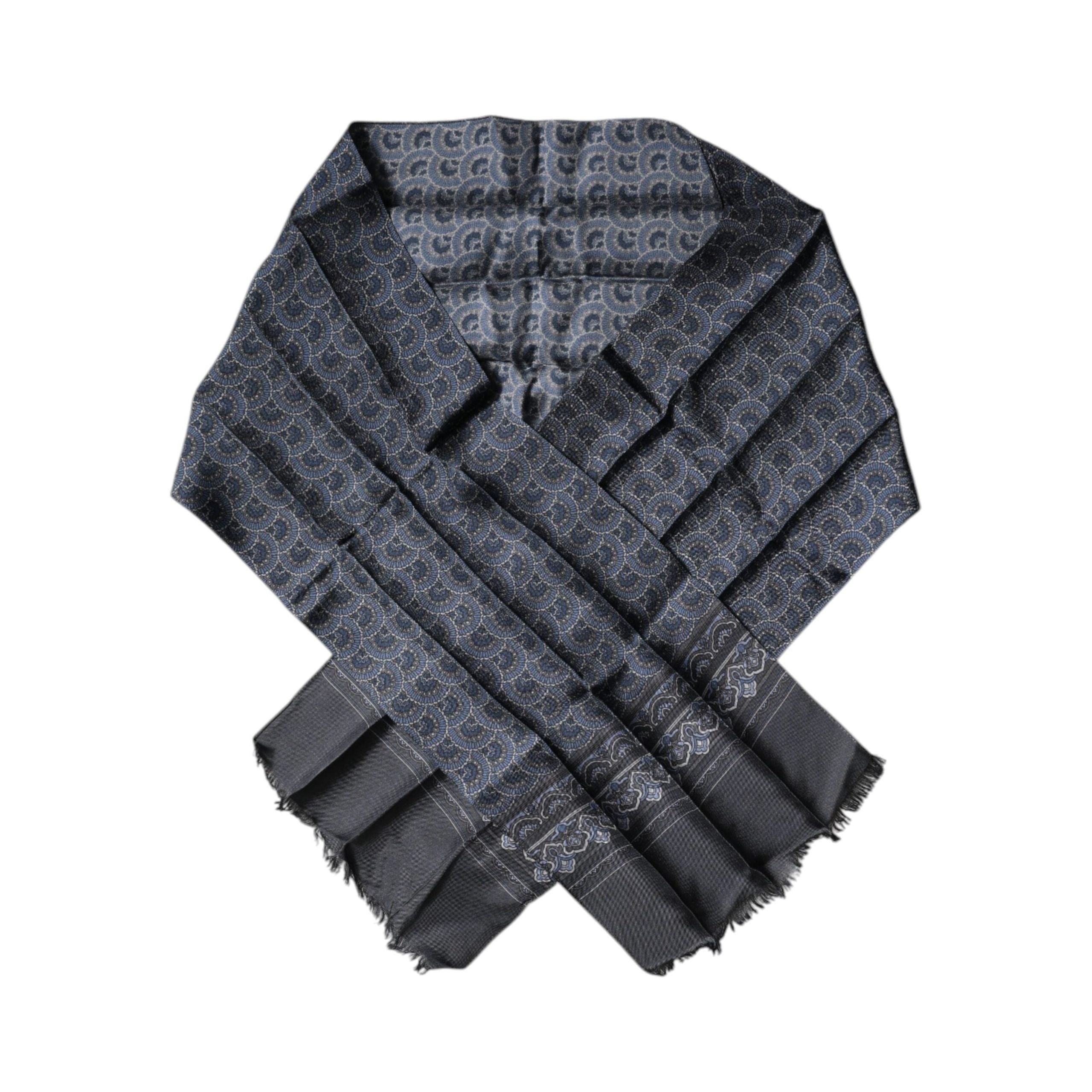 Dolce & Gabbana Dark Blue Silk Neck Wrap Shawl Scarf