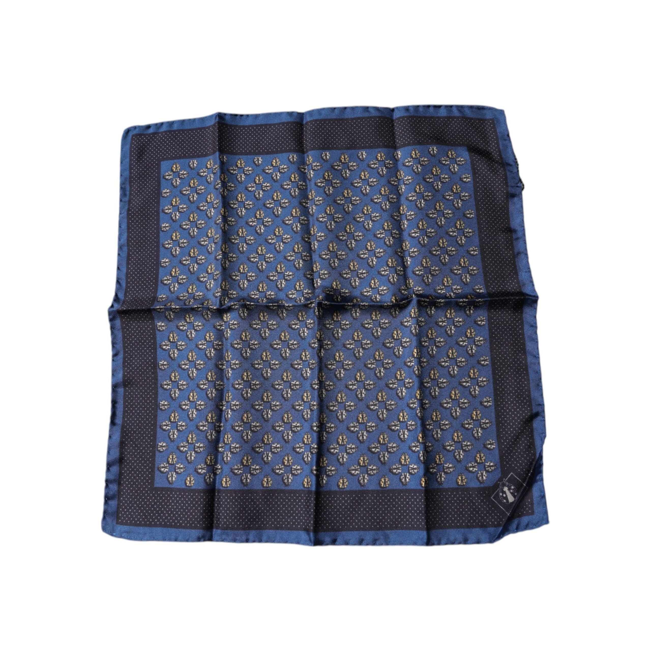 Dolce & Gabbana Blue Silk Square Handkerchief Scarf