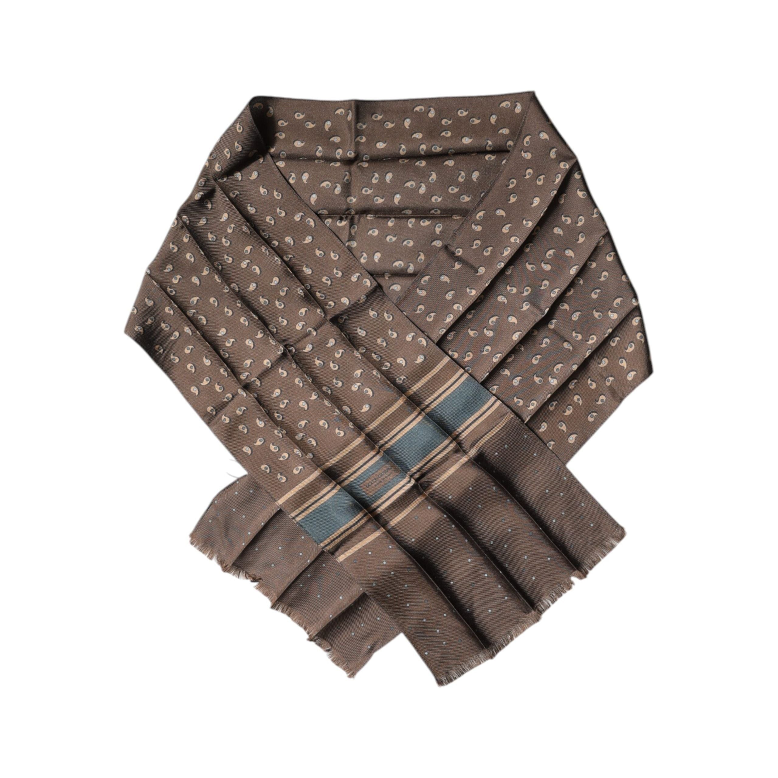 Dolce & Gabbana Brown Silk Neck Wrap Shawl Scarf
