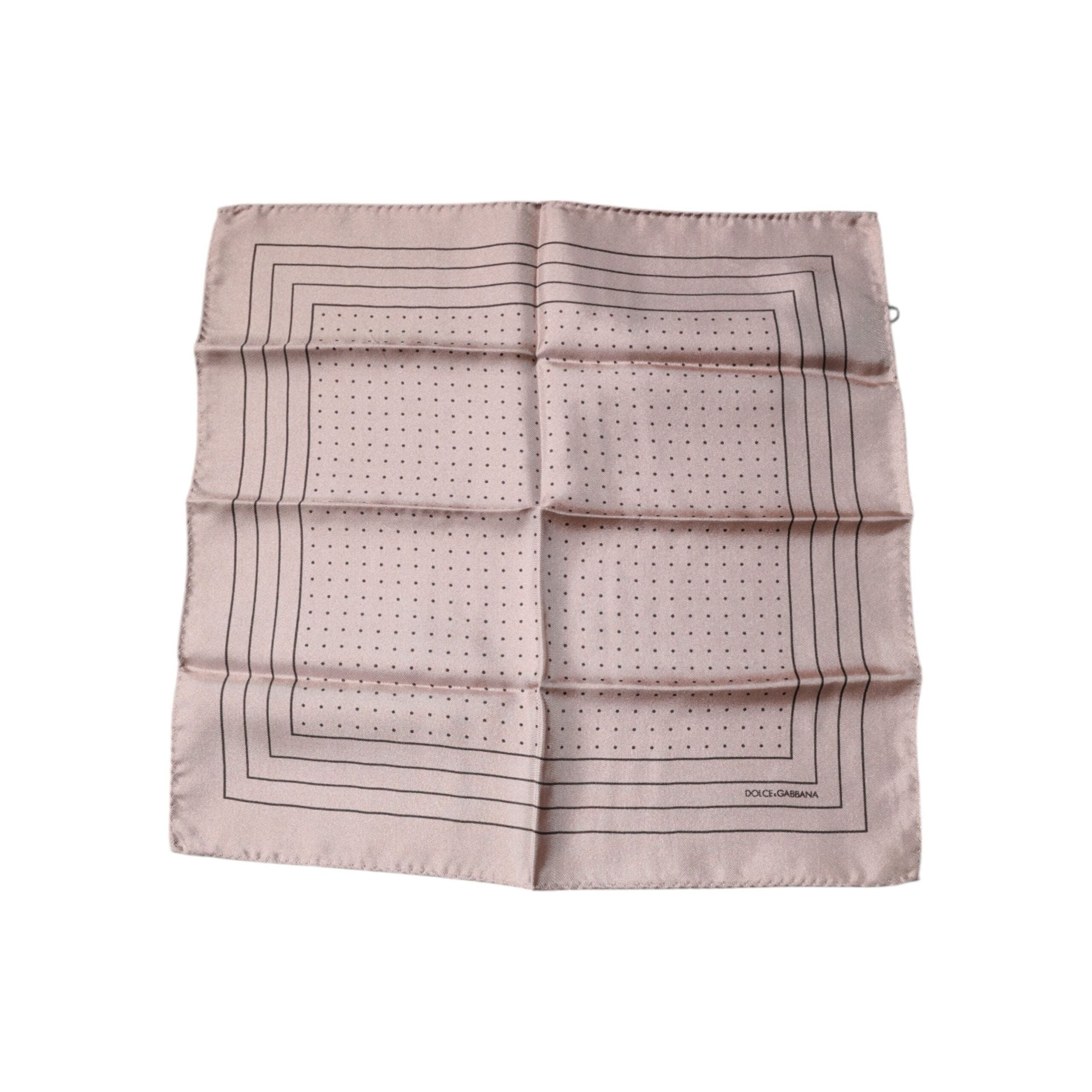 Dolce & Gabbana Pink Silk Polka Dots Square Handkerchief Scarf